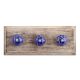 Navy Blue Leaf Floral Ceramic Wooden Hooks